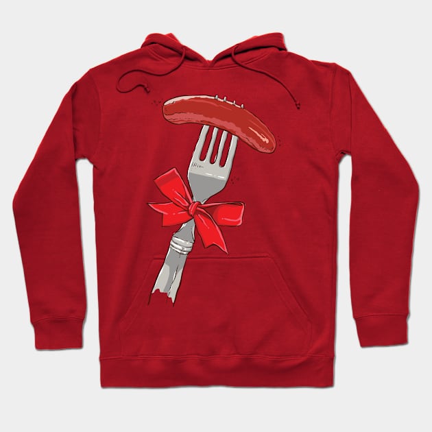 sausage and fork Hoodie by Mulyadi Walet